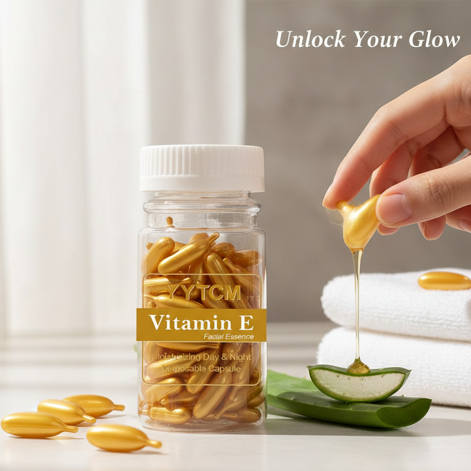 NEW! Vitamin E Facial Serum Capsules – Anti-Dryness, Deep Moisturizing Essence, 90 Single-Use Capsules