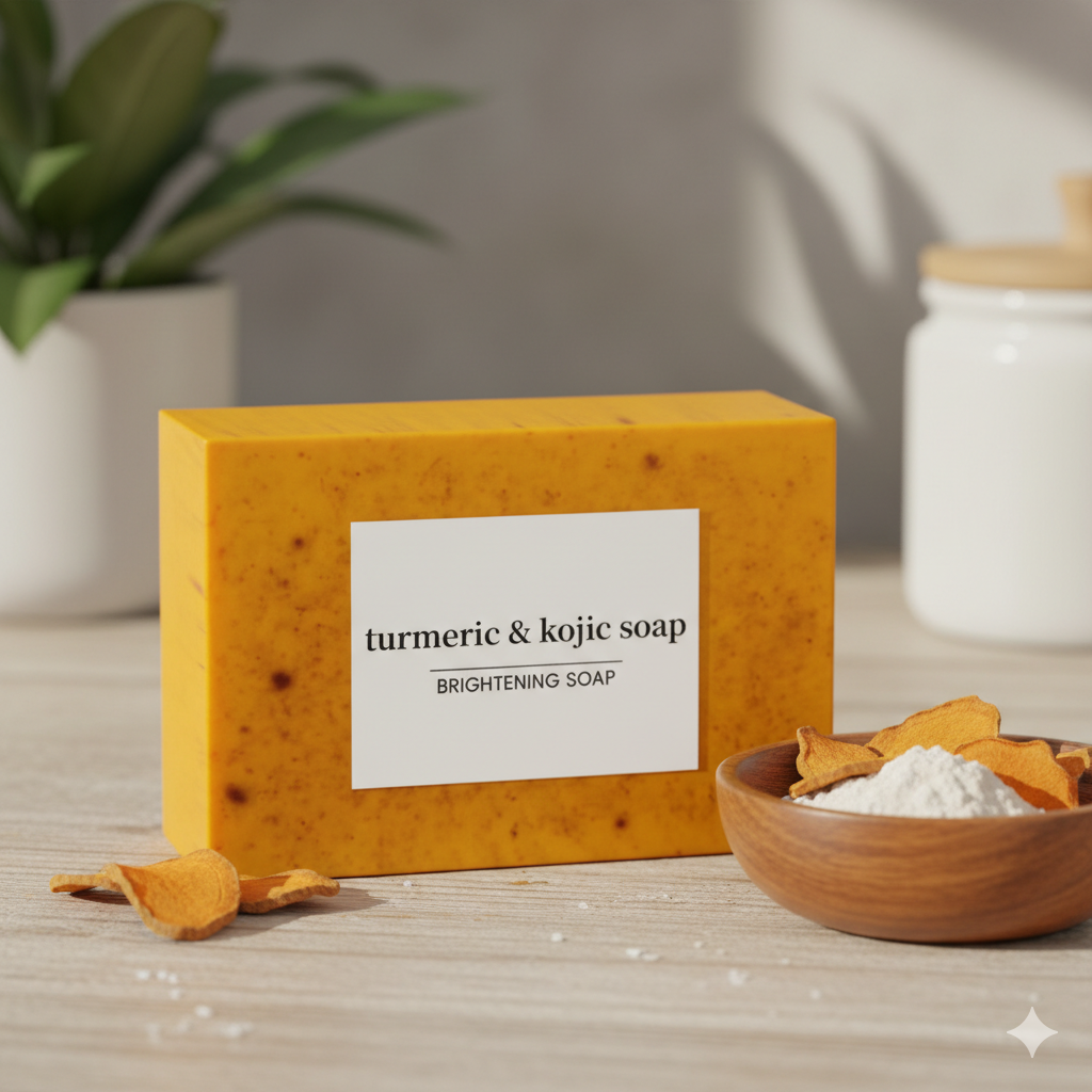 Handmade Turmeric Lemon Kojic Acid Soap – Deep Cleaning Brightening Soap for Face & Body | Natural Skin Care Bar 100g