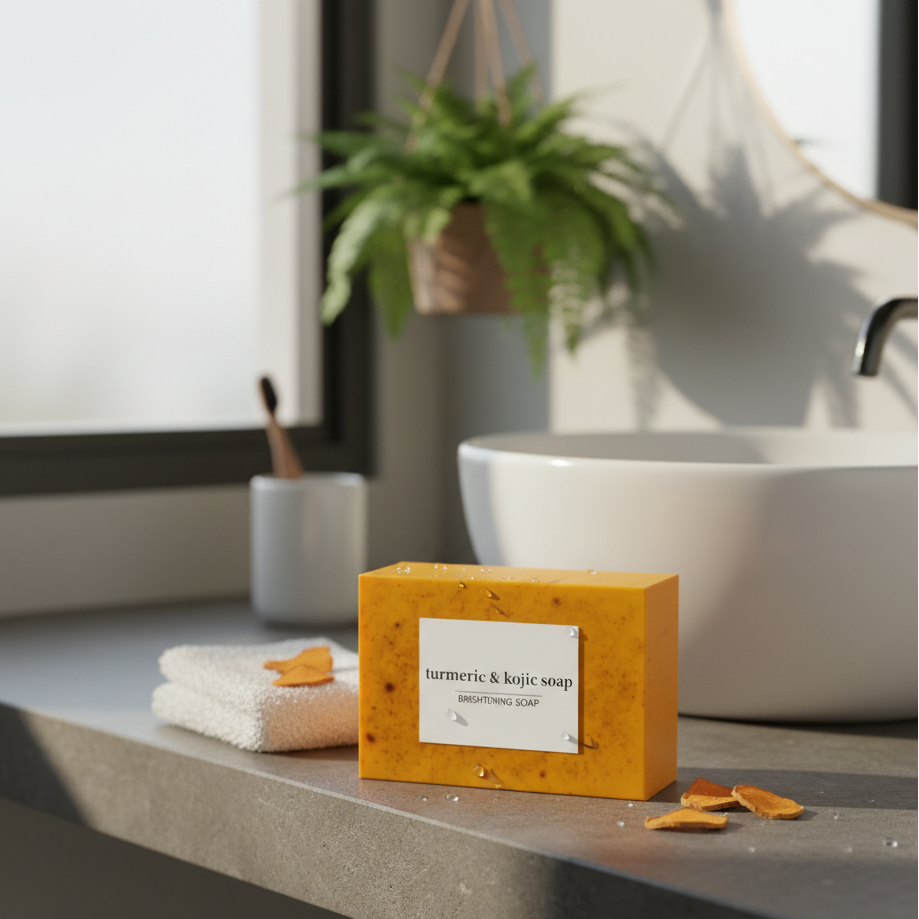 Handmade Turmeric Lemon Kojic Acid Soap – Deep Cleaning Brightening Soap for Face & Body | Natural Skin Care Bar 100g