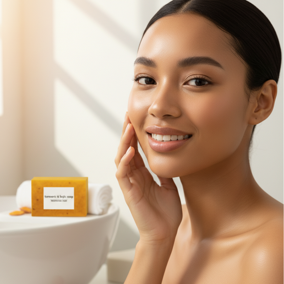 Handmade Turmeric Lemon Kojic Acid Soap – Deep Cleaning Brightening Soap for Face & Body | Natural Skin Care Bar 100g