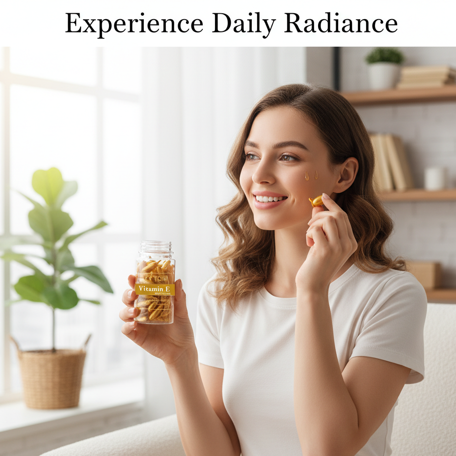 NEW! Vitamin E Facial Serum Capsules – Anti-Dryness, Deep Moisturizing Essence, 90 Single-Use Capsules